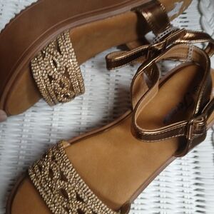 Forever Link Bronze Beaded Sandals